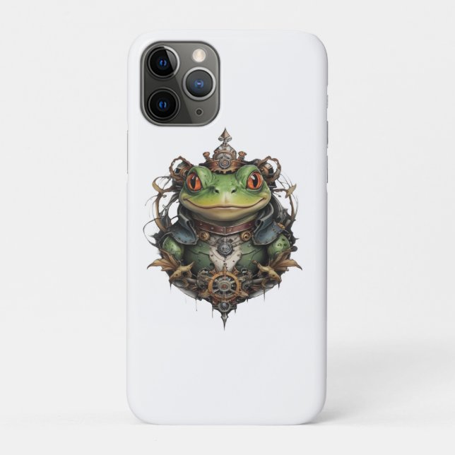 "Mechanical Leap: The Steampunk Green Frog" Case-Mate iPhone Case (Back)