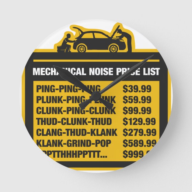 Mechanical Noise Price List Round Clock (Front)