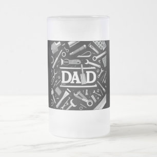 Mechanical Pattern, Dad Frosted Glass Beer Mug