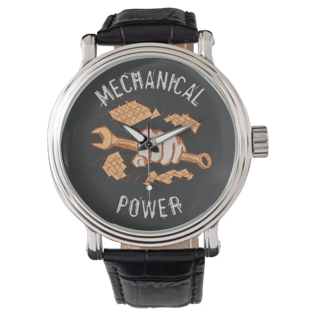 Mechanical Power. Screw Wrench in Hand/Fist Watch (Front)