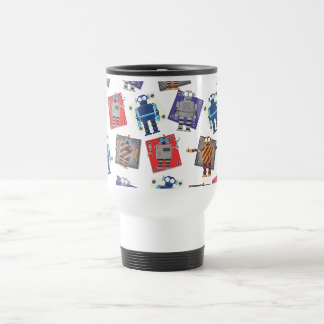 Mechanical Robot Cartoon Travel Mug (Center)