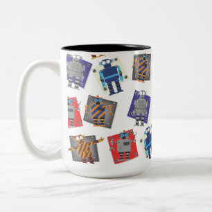 Mechanical Robot Cartoon Two-Tone Coffee Mug