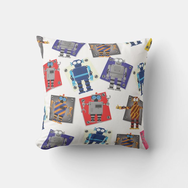 Mechanical Robots Cartoon Cushion (Front)