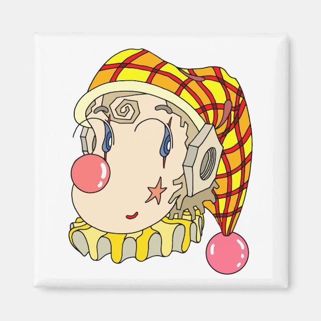 Mechanical "romantic clown" with a lovely smile. magnet (Front)