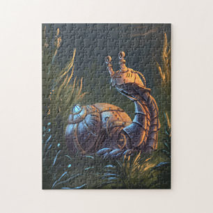 Mechanical snail in the grass jigsaw puzzle