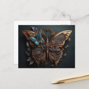 Mechanical Steampunk Butterfly Postcard