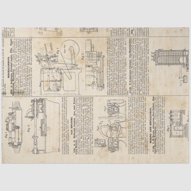 Mechanical Steampunk Design Series #1 Tissue Paper (Front)