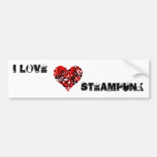 MECHANICAL STEAMPUNK HEART BUMPER STICKER