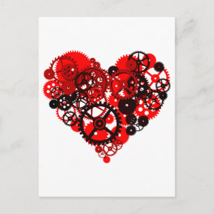 MECHANICAL STEAMPUNK HEART POSTCARD