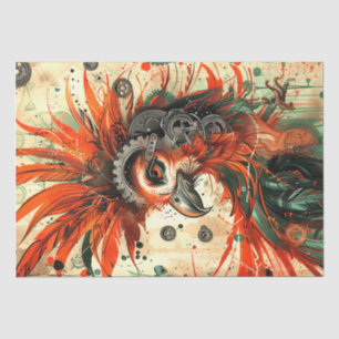 Mechanical Steampunk Rooster Decoupage Tissue Paper
