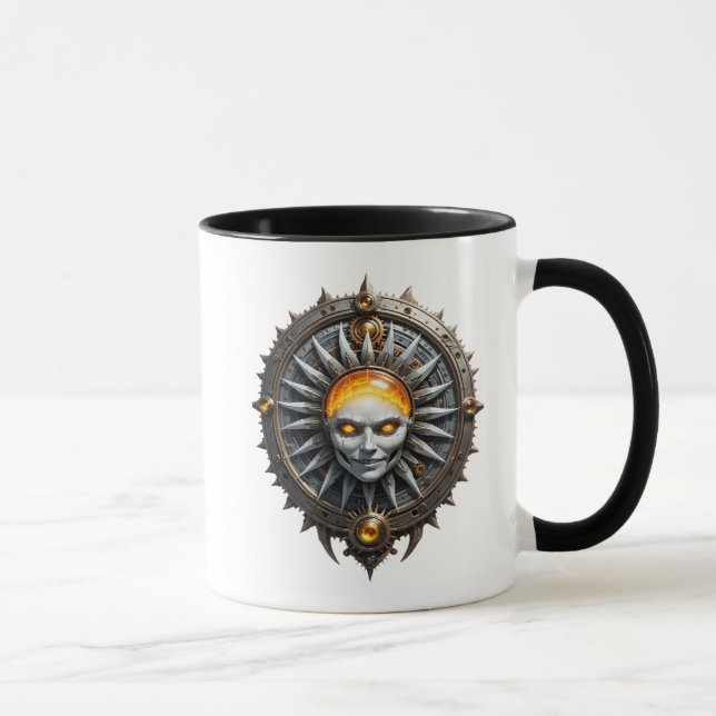 Mechanical steampunk sun. mug (Right)