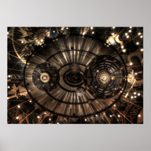 Mechanical Steampunk Zodiac Constellations Poster