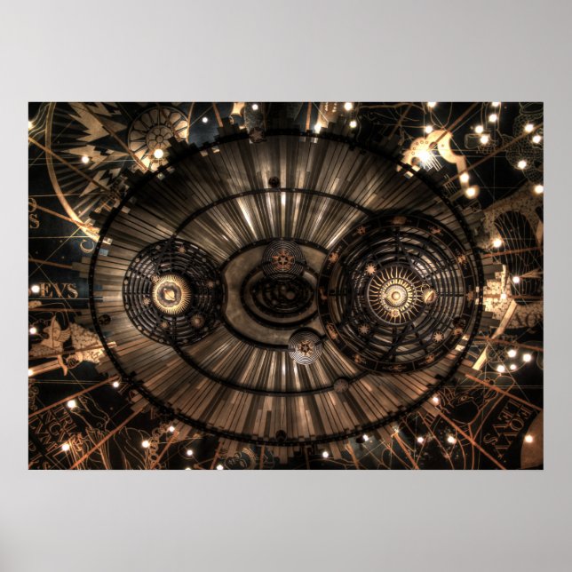 Mechanical Steampunk Zodiac Constellations Poster (Front)