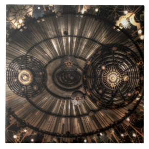 Mechanical Steampunk Zodiac Constellations Tile