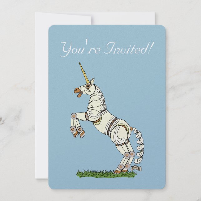Mechanical Unicorn Invitation (Front)
