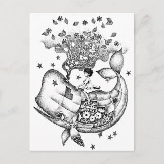 Mechanical whale postcard
