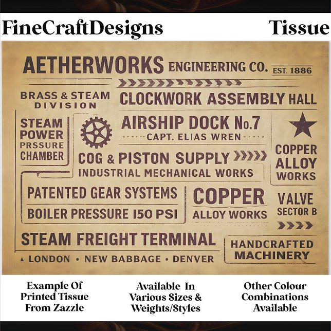 Mechanical Works Factory Typography FA7 Decoupage Tissue Paper (Creator Uploaded)