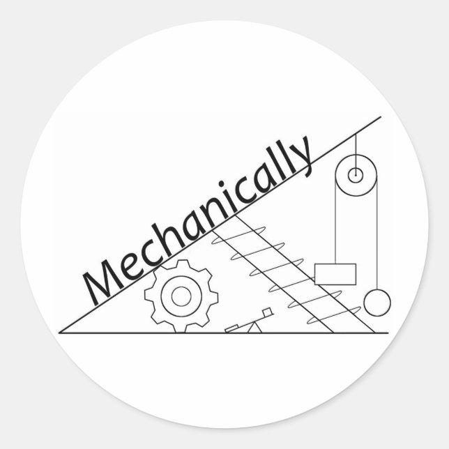 Mechanically Inclined Classic Round Sticker (Front)
