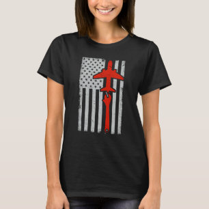 Mechanics American Flag Plane Airplane Mechanic Wr T-Shirt