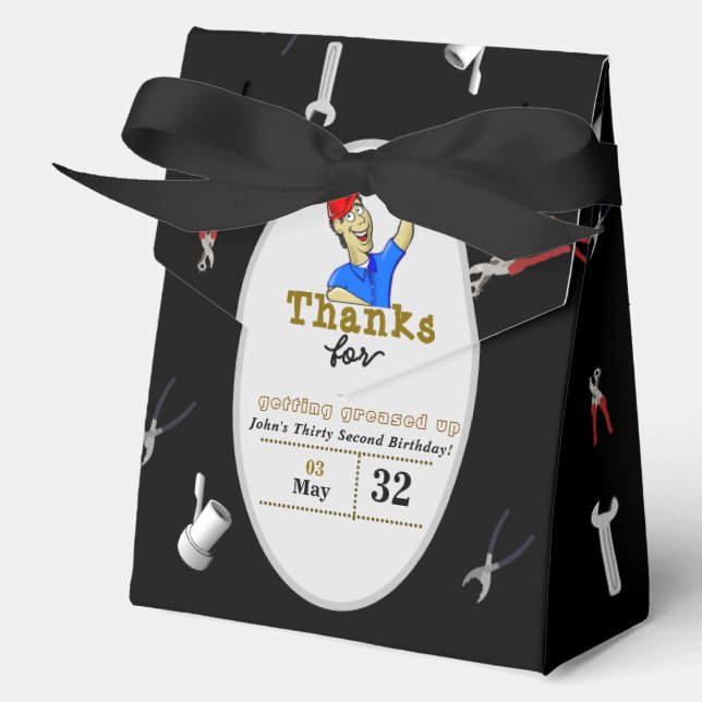 Mechanic's Birthday  Favour Box (Front)