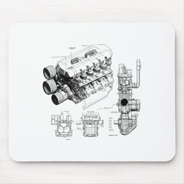 Mechanics Car Enthusiast Men Engine Eces  Mouse Mat (Front)