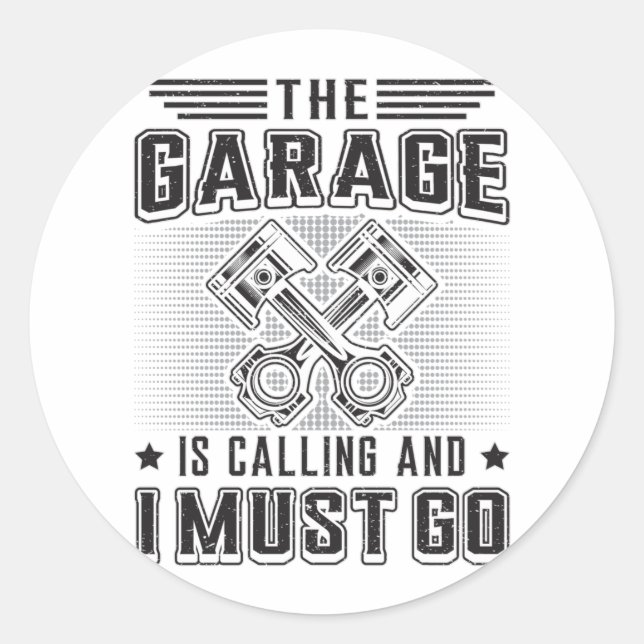 Mechanics Car Mechanic Garage Repair Funny Gift Classic Round Sticker (Front)