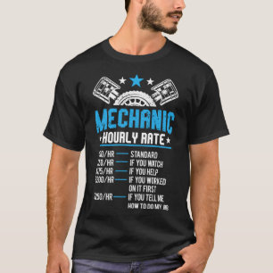 mechanics hourly set engine repair work kit T-Shirt