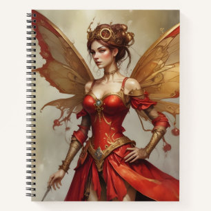 Mechanics in Red and Gold Notebook