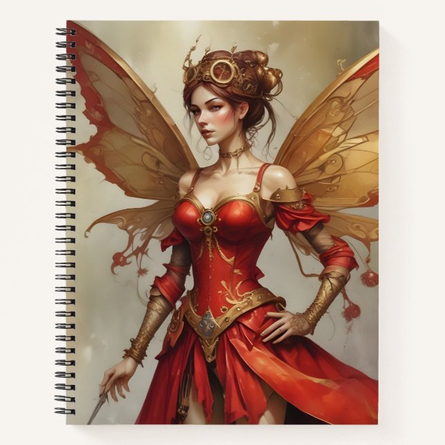 Mechanics in Red and Gold Notebook (Front)