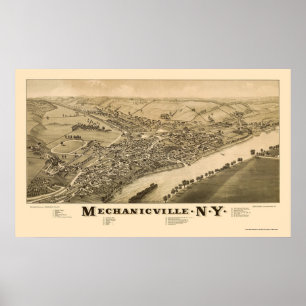 Mechanicville, NY Panoramic Map - 1885 Poster