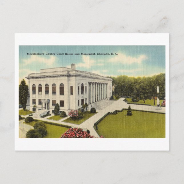 Mecklenburg County Court House in Charlotte, NC Postcard (Front)
