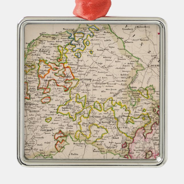 Mecklenburg, Germany Metal Tree Decoration (Front)