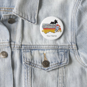 Mecklenburg-Western Pomerania Vinateg Map Germany 6 Cm Round Badge