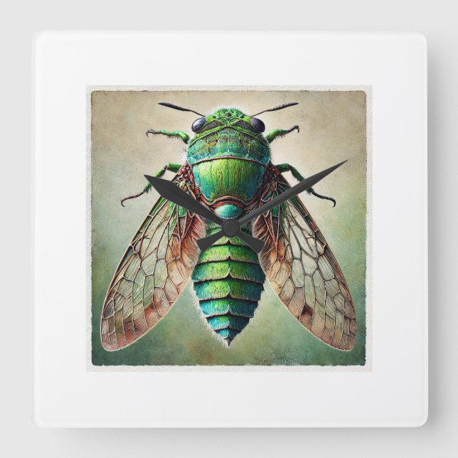 Mecotetartus Insect Dorsal View 220824IREF246 - Wa Square Wall Clock (Front)