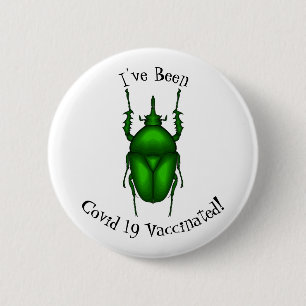 Mecynorhina torquata bug cartoon illustration  6 cm round badge