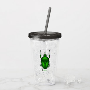Mecynorhina torquata bug cartoon illustration acrylic tumbler