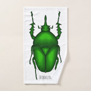 Mecynorhina torquata bug cartoon illustration bath towel set