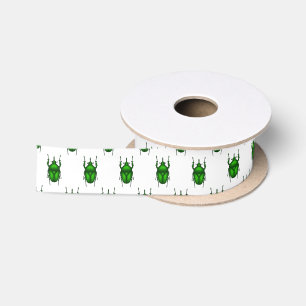 Mecynorhina torquata bug cartoon illustration satin ribbon