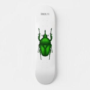 Mecynorhina torquata bug cartoon illustration  skateboard