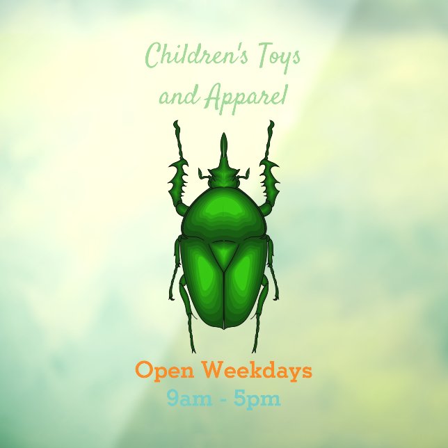 Mecynorhina torquata bug cartoon illustration  window cling (Sheet 3)