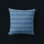 med BLUE & SILVER GREY, MENORAH & STARS pillow<br><div class="desc">blue and grey  MENORAH pillow STAR OF DAVID TRIM STAR OF DAVID ON BACK  by designer Sandy Closs ~ SandyCloss~</div>