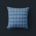 med BLUE & SILVER GREY, MENORAH & STARS pillow<br><div class="desc">blue and grey  MENORAH pillow STAR OF DAVID TRIM by designer Sandy Closs ~ SandyCloss~</div>