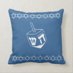 med BLUE & WHITE, DREIDEL & STARS pillow<br><div class="desc">blue and white Dreidel pillow STAR OF DAVID TRIM STAR OF DAVID ON BACK  by designer Sandy Closs ~ SandyCloss~</div>