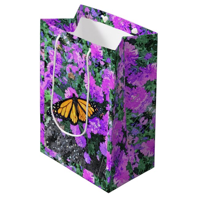 Med Gift Bag Monarch on Asters (Front Angled)