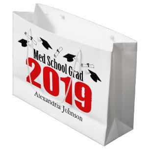 Med School Grad 2019 Graduation Gift Bag (Red)