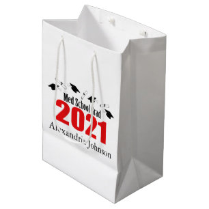 Med School Grad 2021 Graduation Gift Bag (Red)