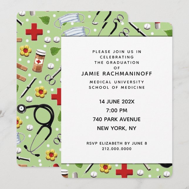 Med School Graduation Invitations (Front/Back)