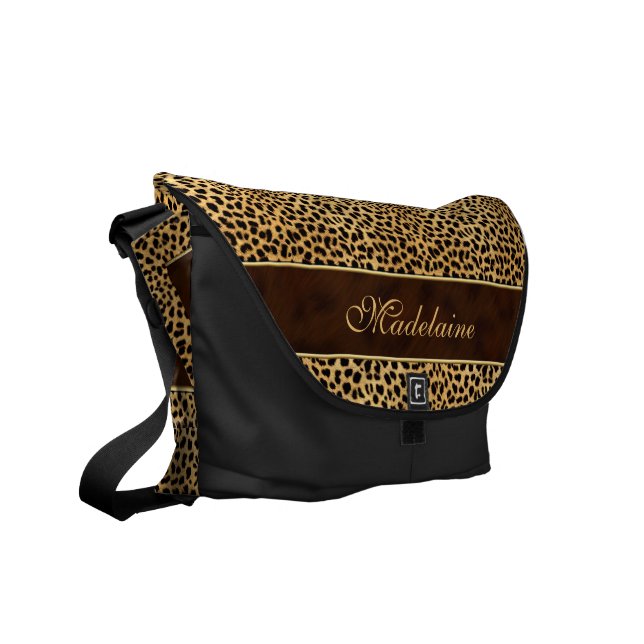 MED Size Cheetah Animal Print for the Wild Woman Courier Bag (Front Left)