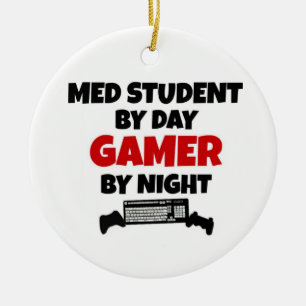 Med Student by Day Gamer by Night Ceramic Tree Decoration