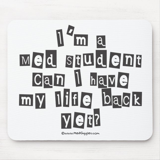 Med Student Ransom Note Mouse Mat (Front)